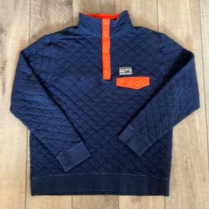 Patagonia 40th Anniversary Quilted Snap T Pullover - Mens Large, Navy and Orange